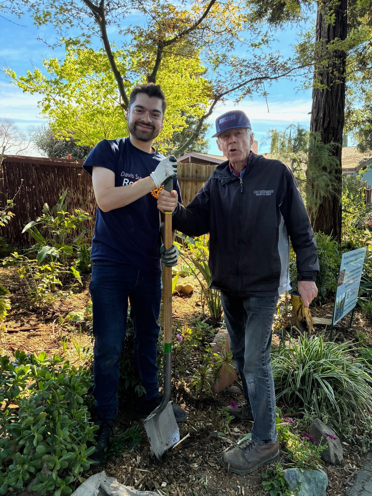 Rotary volunteers gardening