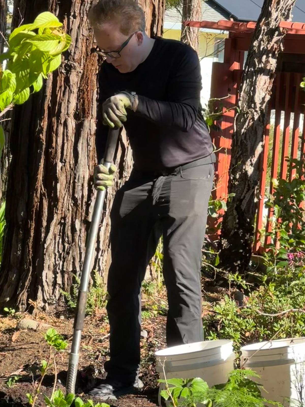Rotary volunteers gardening